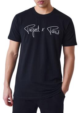 Camiseta Project x Paris Bordado Preto para Homens.