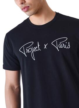 Camiseta Project x Paris Bordado Preto para Homens.