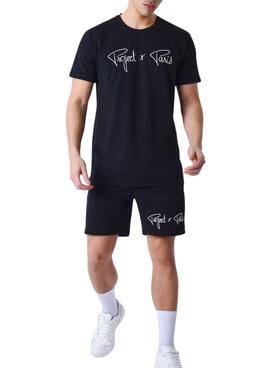 Camiseta Project x Paris Bordado Preto para Homens.