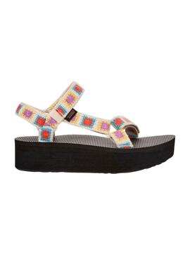 Sandálias Teva Universal Plataforma Crochet Multicolor.