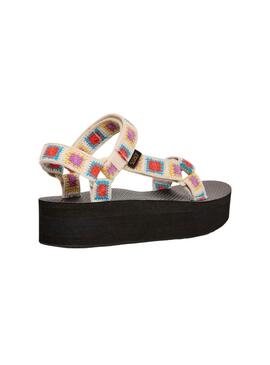Sandálias Teva Universal Plataforma Crochet Multicolor.