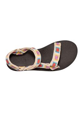 Sandálias Teva Universal Plataforma Crochet Multicolor.