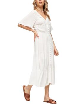 Vestido Superdry Bordado Branco para Mulher.