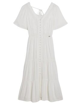 Vestido Superdry Bordado Branco para Mulher.