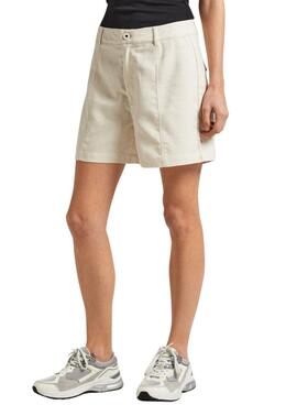 Short Pepe Jeans Tilly Beige para Mulheres