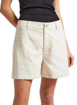 Short Pepe Jeans Tilly Beige para Mulheres