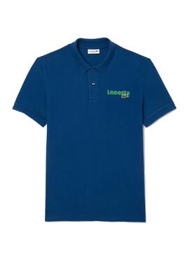 Camisa Polo Lacoste Retro Azul para Homem