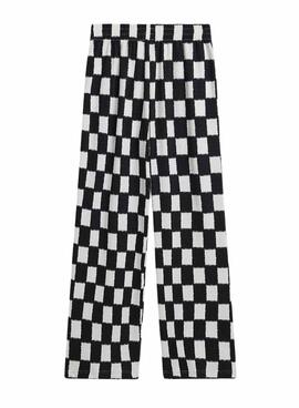 Calça Vans Benton Checker Branco e Preto para Mulher.