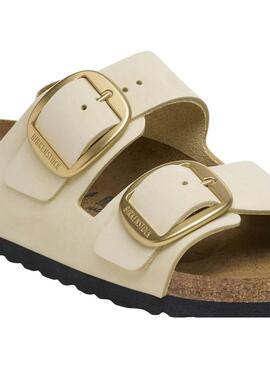 Sandálias Birkenstock Arizona Fivela Bege para Mulher.