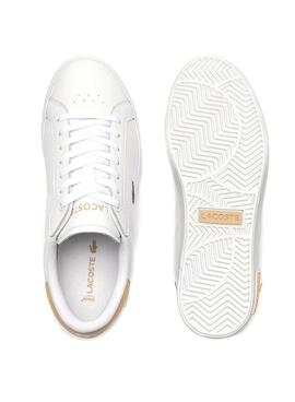 Sapatilhas Lacoste Powercourt Branco Bege Mulher