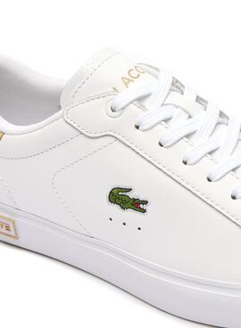 Sapatilhas Lacoste Powercourt Branco Bege Mulher