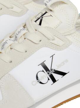 Sapatos Calvin Klein Runner Sock Lace Up Branco