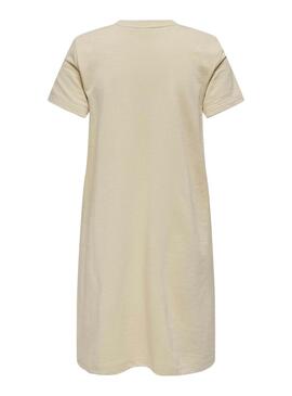 Vestido Only Frida Beige Para Mulher