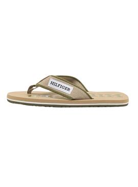 Chinelos Tommy Hilfiger Patch Bege para Homem