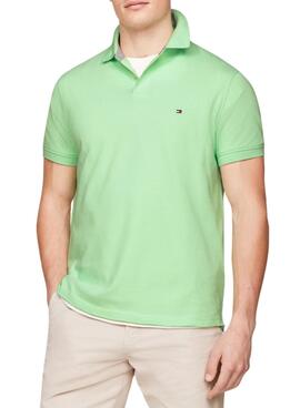 Camisa polo Tommy Hilfiger 1985 verde menta para homem.