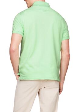 Camisa polo Tommy Hilfiger 1985 verde menta para homem.