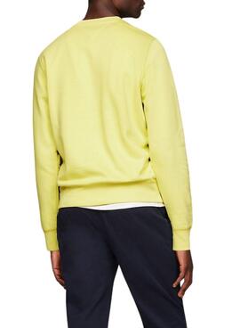 Moletom Tommy Hilfiger Logo Amarelo Para Homem