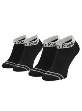 Meias Calvin Klein Quarter Pretas para Mulheres