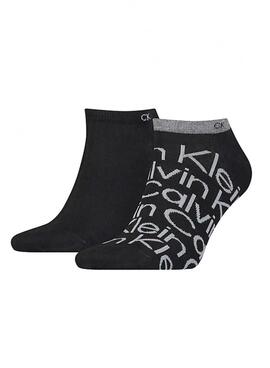 Pacote de meias Calvin Klein Sneaker 2P preto