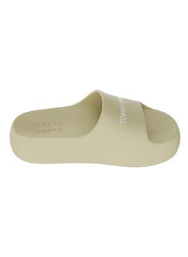 Chinelos Tommy Jeans Chunky Flatform Amarelo Para Mulher.