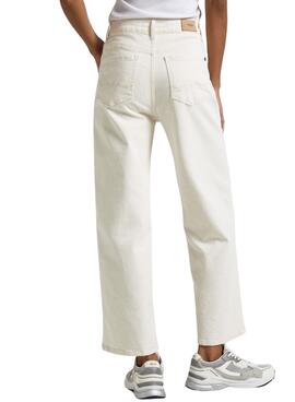 Calça de ganga Pepe Jeans Wide Leg Denim Branco Mulher