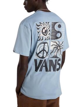 Camiseta Vans Sunbaked Azul Para Hombre - Camiseta Vans Sunbaked Azul Para Homem