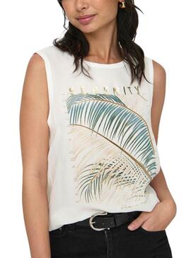 Camiseta Only Flora Branca Para Mulher.