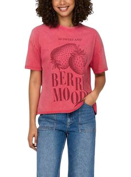 Camisa Only Kinna Fruit Fucsia para Mulher