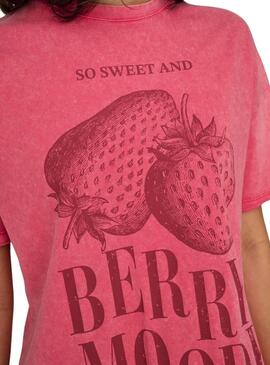 Camisa Only Kinna Fruit Fucsia para Mulher