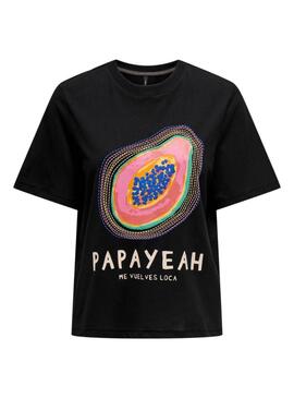 Camiseta Only Binis Negra para Mulher.