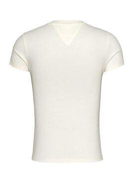 Camiseta Tommy Jeans Flower Slim Branca Para Mulher