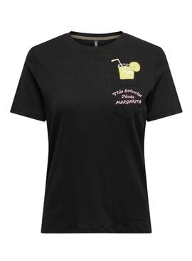 Camiseta Only Misa Negra para Mulher