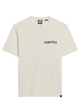 Camiseta Superdry Tatto Graphic Loose Branca para Homem.