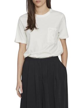 Camisa Vila Visybil Crochet Branca para Mulher