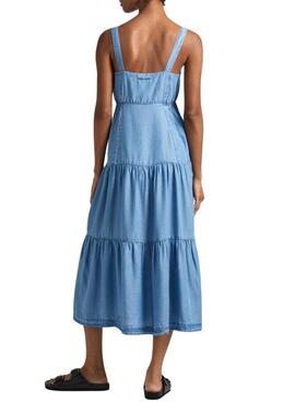 Vestido Pepe Jeans Edith Azul Para Mulher