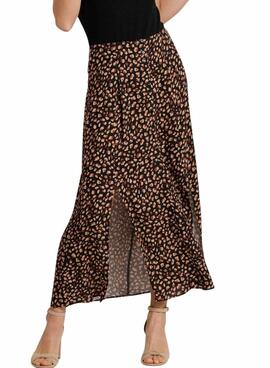 Saia Naf Naf Print Marrom para Mulher
