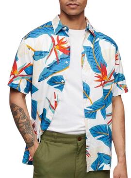 Camisa Superdry Hawaian Azul Para Homem