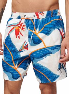 Roupa de banho Superdry Hawaiian Azul e Branco para Homem
