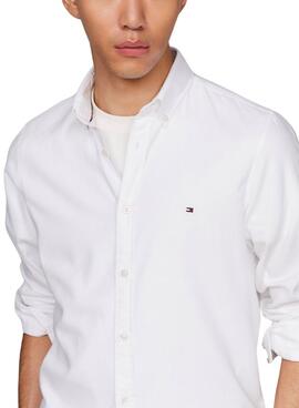 Camisa Tommy Hilfiger Flex Dobby Branca para Homem
