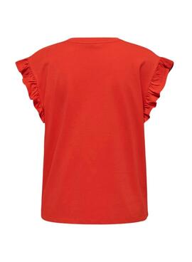 Camiseta Only Pernille Vermelha para Mulher.