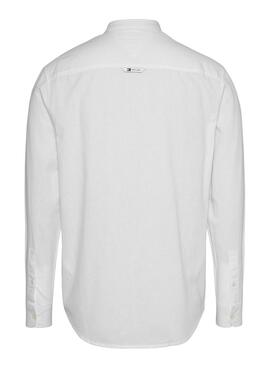 Camisa Tommy Jeans Reg Mao Linho Branco para Homem
