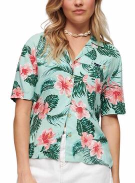 Camisa Superdry Beach Verde Para Mulher.