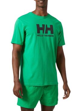 Camiseta Helly Hansen Logo Verde para Homens