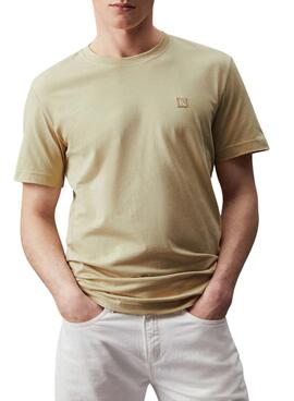 Camisa Calvin Klein Embro Badge Verde para Homem.