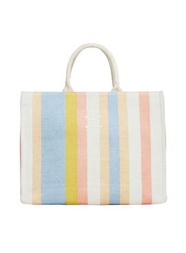 Bolsa Tommy Hilfiger Beach Tote Listras Multicolor para Mulher.