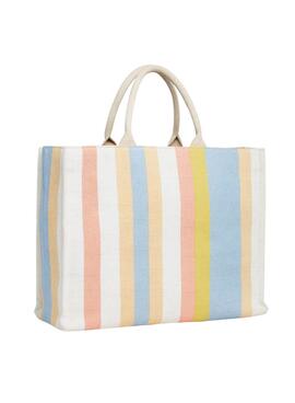 Bolsa Tommy Hilfiger Beach Tote Listras Multicolor para Mulher.