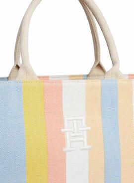 Bolsa Tommy Hilfiger Beach Tote Listras Multicolor para Mulher.