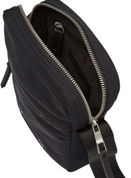 Bolsa Tommy Hilfiger Signature Mini Reporter preta para homem.