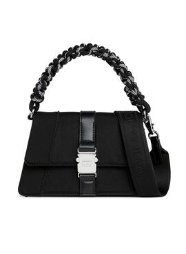 Bolsa Tommy Jeans Item Crossover preta para mulheres.