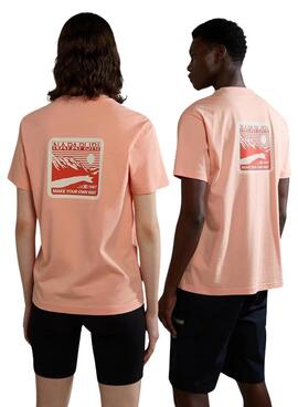Camiseta Napapijri Gouin Rosa Para Homem e Mulher